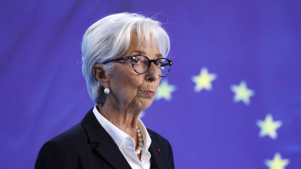 Christine Lagarde, president of the European Central Bank (ECB), during a news conference in Frankfurt, Germany, on Thursday, Oct. 27, 2022. The ECB doubled its key interest rate to the highest level in more than a decade, intensifying its broadside against record inflation in the face of a likely recession.