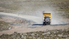 An Agnico Eagle Mines Ltd. hauling truck full of minerals drives outside Amaruq, Nunavut, Canada, on Tuesday, July 30, 2019. Mining is the largest private sector employer in Canada's Arctic, generating up to a quarter of gross domestic product across the three northern territories and accounting for one in six jobs. Photographer: Cole Burston/Bloomberg
