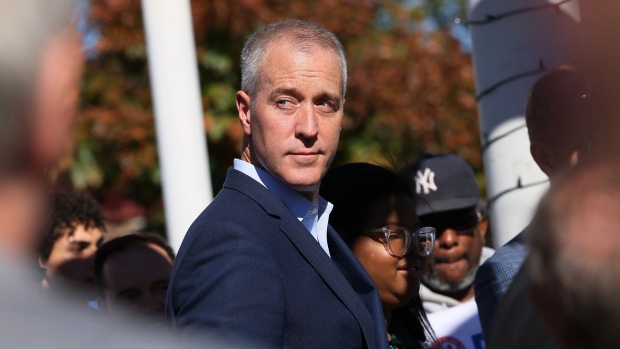 Sean Patrick Maloney during a rally in Nyack, New York.