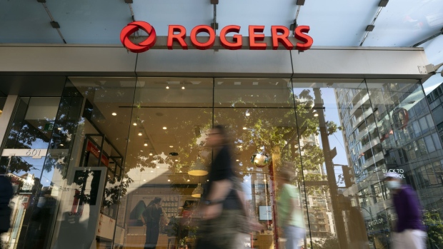 A Rogers store in Vancouver, British Columbia, Canada, on Tuesday, Sept. 6, 2022. Rogers Communications Inc. is still waiting to see if it can win regulatory approval for a takeover of a smaller Canadian cable company, 17 months after it was first announced. Photographer: Taehoon Kim/Bloomberg