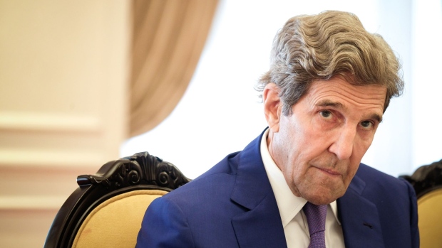 John Kerry, US special presidential envoy for climate, at a media roundtable in Hanoi, Vietnam, on Monday, Sept. 5, 2022. Kerry is "hopeful" that climate talks with China will resume after discussions stalled following House Speaker Nancy Pelosi's visit to Taiwan last month.