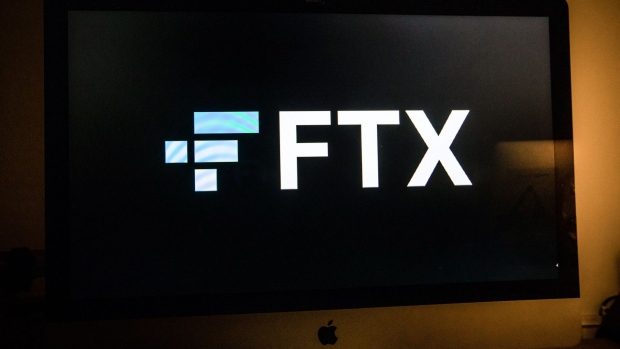 The FTX logo on a computer display arranged in Barcelona, Spain, on Tuesday, Nov. 15, 2022. FTX Group named a slate of new independent directors to oversee the collapsed crypto empire and said its bankruptcy may involve more than a million creditors. Photographer: Angel Garcia/Bloomberg