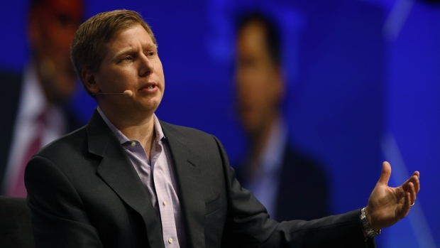 Barry Silbert, founder and chief executive officer of Digital Currency Group Inc., speaks during the Skybridge Alternatives (SALT) conference in Las Vegas, Nevada, U.S., on Thursday, May 9, 2019. SALT brings together investors, policy experts, politicians and business leaders to network and share ideas to unlock growth opportunities in finance, economics, entrepreneurship, public policy, technology and philanthropy.