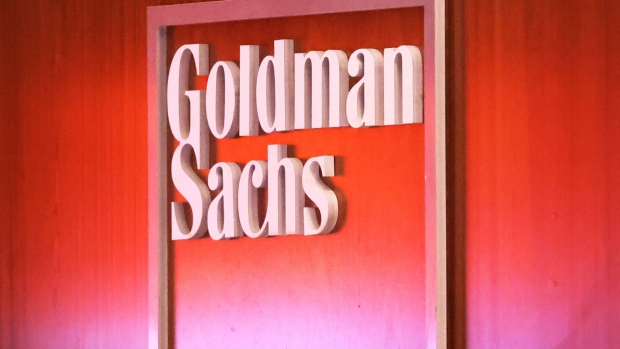 NEW YORK, NEW YORK - SEPTEMBER 13: The Goldman Sachs logo is seen on at the New York Stock Exchange on September 13, 2022 in New York City. Goldman Sachs announced today a plan to cut several hundred jobs this month, making it the first Wall Street firm to take steps to cut down on expenses amid a drop in volume of deals after pausing layoffs for two years during the coronavirus (COVID-19) pandemic. (Photo by Michael M. Santiago/Getty Images) Photographer: Michael M. Santiago/Getty Images North America