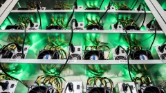 Cryptocurrency mining rigs. Photographer: Akos Stiller/Bloomberg