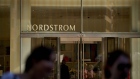 Signage outside the Nordstrom flagship retail store in New York, US, on Thursday, Aug. 25, 2022. Nordstrom Inc. tumbled 20% Wednesday in its biggest drop since November after slashing its full-year outlook, citing slowing customer traffic and demand at its off-price Rack stores. Photographer: Gabby Jones/Bloomberg