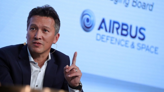 Dirk Hoke, chief executive officer of defense and space at Airbus SE, gestures while speaking during the Noah Technology Conference in Berlin, Germany, on Thursday, June 13, 2019. The annual tech conference runs June 13 -14 and brings together future-shaping executives and investors.