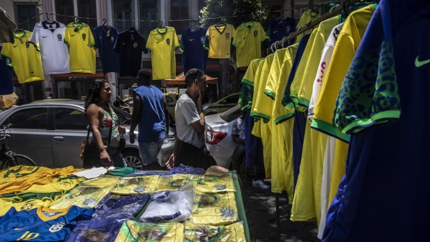 Brazil soccer fans prepare streets and buy soccer team jersey ahead of the countrys participation in Qatar WCup 20222, in Rio de Janeiro,  Brazil, Monday , Nov. 21, 2022.
