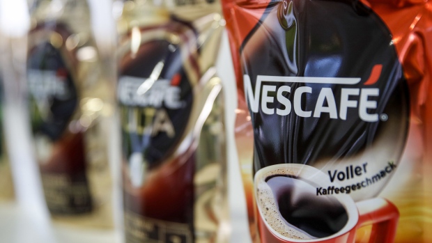 A bag of Nescafe instant coffee at Nestle SA's Nescafe plant in Orbe, Switzerland, on Thursday, May 20, 2021. Nestle SA sales grew at more than twice the rate analysts expected as the Swiss food giant sold more Nespresso capsules to people working from home and restaurants in Asia stocked up as they started reopening. Photographer: Stefan Wermuth/Bloomberg