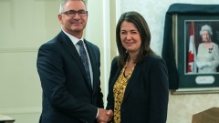 Alberta Finance Minister Travis Toews, Premier Danielle Smith