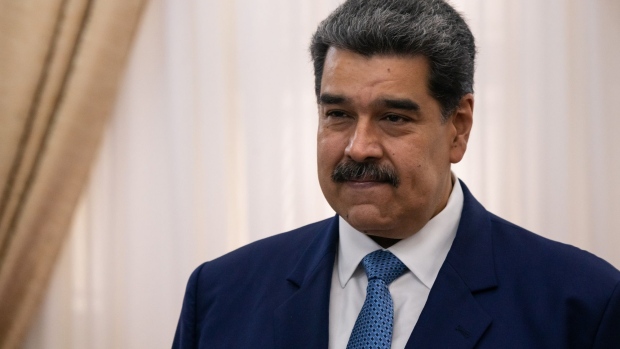 Nicolas Maduro, Venezuela's president, during a news conference at Miraflores Palace in Caracas, Venezuela, on Monday, July 11, 2022. Maduro said that Venezuela and Turkey plan to expand trade between the two countries from $850 million to $3 billion in 2022.
