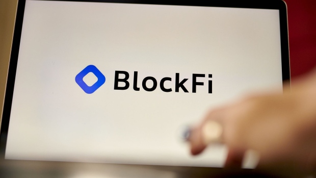 The BlockFi logo on a laptop computer arranged in the Brooklyn borough of New York, US, on Thursday, Nov. 17, 2022. Cryptocurrency lender BlockFi Inc. is preparing to file for bankruptcy within days, according to people with knowledge of the matter who asked not to be named because discussions are private. Photographer: Gabby Jones/Bloomberg