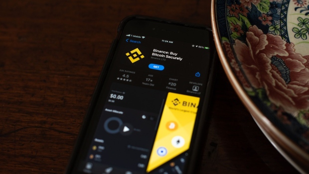 The Binance Exchange application for download in the Apple Inc. App Store on a smartphone arranged in Dobbs Ferry, New York, U.S., on Saturday, Feb. 20, 2021. Bitcoin has been battered by negative comments this week, with long-time skeptic and now Treasury Secretary Janet Yellen saying at a New York Times conference on Monday that the token is an “extremely inefficient way of conducting transactions.”