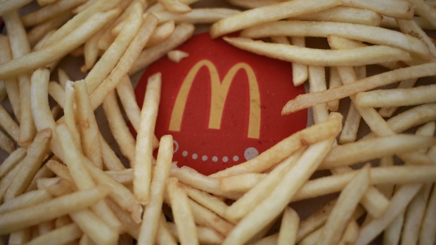 French fries arranged at a McDonald's Corp. fast food restaurant in Louisville, Kentucky, U.S., on Friday, Oct. 22, 2021. McDonald's Corp. is scheduled to release earnings figures on October 27. Photographer: Luke Sharrett/Bloomberg
