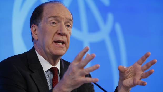 David Malpass, president of the World Bank Group, speaks at a news conference during the annual meetings of the International Monetary Fund (IMF) and World Bank in Washington, DC, US, on Thursday, Oct. 13, 2022. The IMF this week warned of a worsening outlook for the global economy, highlighting that efforts to manage the highest inflation in decades may add to the damage from the war in Ukraine and China's slowdown.