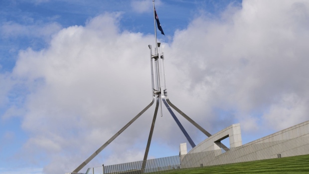 Parliament House in Canberra, Australia, on Saturday, Aug. 28, 2021. Over the years, Australia has increasingly legislated to curb foreign interference and acquisitions of critical infrastructure — moves widely seen as an attempt to contain Chinese influence. Photographer: Rohan Thomson/Bloomberg