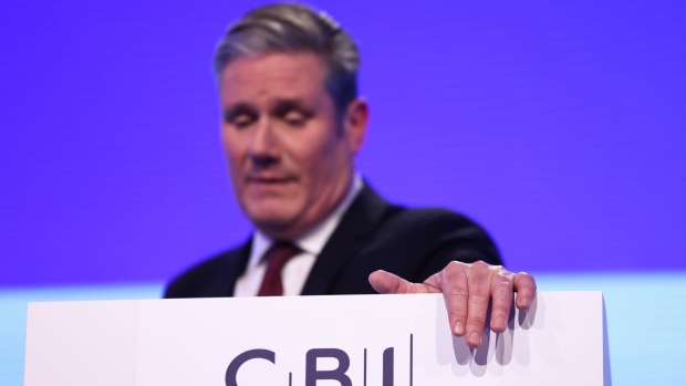 Keir Starmer, leader of the Labour Party, speaks on day two at the Confederation of British Industry (CBI) 2022 Annual Conference in Birmingham, UK, on Tuesday, Nov. 22, 2022. On Monday, CBI Director General Tony Danker called on UK Prime Minister RishiSunak to liberalize migration to plug labor shortages that are hampering growth in Britain, telling the lobby group’s conference the government should issue fixed-term visas to secure “economic migration in the areas where we aren’t going to get the people or the skills at home anytime soon.”