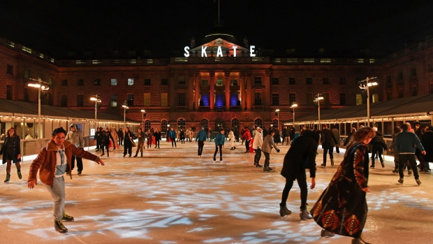 Somerset House is one of the best places to ice skate in London. Photographer: David M. Benett/Getty Images Europe