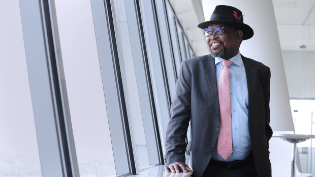 Enoch Godongwana, South Africa's finance minister, following an interview in the Sandton district of Johannesburg, South Africa, on Friday, Dec. 2, 2022. Godongwana said on Friday that there was a 10% chance of President Cyril Ramaphosa leaving office.