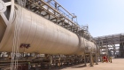 A dehydrator vessel pipe at the Khurais Processing Department in the Khurais oil field in Khurais, Saudi Arabia, on Monday, June 28, 2021. The Khurais oil field was built as a fully connected and intelligent field, with thousands of sensors covering oil wells spread over 150km x 40km in order to increase the efficiency of the plant and reduce emississions, according to a Saudi Aramco statement released to the media. Photographer: Maya Sidiqqui/Bloomberg