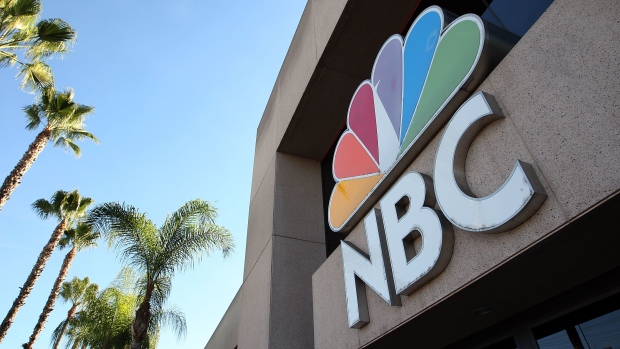 BURBANK, CA - DECEMBER 01: An NBC sign stands at the NBC studios on December 1, 2009 in Burbank, California. A tentative agreement has been reached to sell Vivendis 20 percent stake in NBC Universal to General Electric (GE) for about $5.8 billion. Analysts expect GE, the primary owner of NBC for more than two decades, to sell its ownership interest to Comcast. (Photo by David McNew/Getty Images)