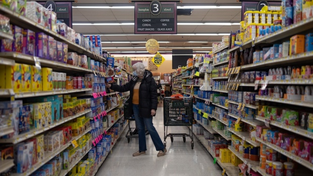 A shopper at Gerrity's Supermarket in Scranton, Pennsylvania, U.S., on Thursday, Feb. 24, 2022. Scranton, Pennsylvania has experienced a recent economic turnaround, but the mood among locals about the state of America remains sour.