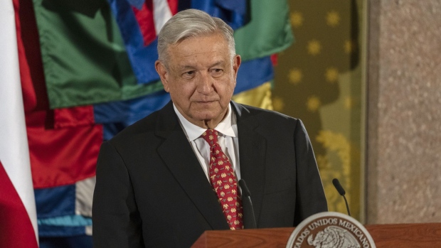 Andres Manuel Lopez Obrador on Nov. 23, 2022. Photographer: Alejandro Cegarra/Bloomberg