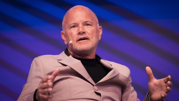 Mike Novogratz, founder and chief executive officer of Galaxy Digital LP, speaks during the TOKEN2049 in Singapore, on Wednesday, on Sept. 28, 2022. The cryptocurrency event runs through Sept. 29.