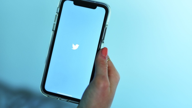 The Twitter Inc. logo is displayed on an Apple Inc. iPhone in this arranged photograph taken in the Brooklyn borough of New York, U.S., on Saturday, April 20, 2019. Twitter Inc. is scheduled to release earnings figures on April 23. Photographer: Gabby Jones/Bloomberg