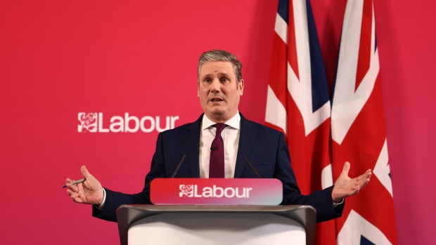 Keir Starmer, leader of the Labour Party, delivers a keynote speech on "Security, Prosperity and Respect" in Birmingham, U.K., on Tuesday, Jan. 4, 2022. The U.K.'s ruling Conservatives are 16 percentage points behind the opposition Labour Party in the “red wall” of traditionally Labour-voting constituencies in northern England the Tories flipped at the last election. Photographer: Darren Staples/Bloomberg