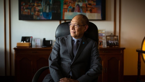 Benjamin Diokno, governor of the Bangko Sentral ng Pilipinas (BSP), poses for a photograph in Manila, the Philippines, on Wednesday, Feb. 5, 2020. Diokno said it would be better to cut interest rates sooner than later, a signal that policy makers will likely lower borrowing costs Thursday.