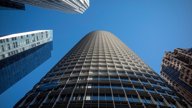 The Salesforce Tower in San Francisco, California, U.S., on Tuesday, Feb. 23, 2021. Salesforce.com Inc. is expected to release earnings figures on February 25.