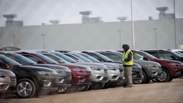 BELVIDERE, ILLINOIS - FEBRUARY 27: Jeep Cherokees sit on a lot at Fiat Chryslers's Belvidere Assembly Plant on February 27, 2019 in Belvidere, Illinois. Fiat Chrysler, the third-largest automaker in the U.S., has said it would lay off more than 1,300 of the 5,300 workers at the facility because of slowing sales for the Jeep Cherokee which is only built at the Belvidere plant. (Photo by Scott Olson/Getty Images)