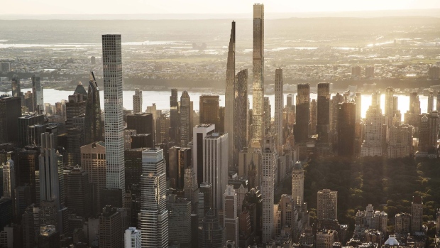 Buildings on the Manhattan skyline in New York. Photographer: Victor J. Blue/Bloomberg