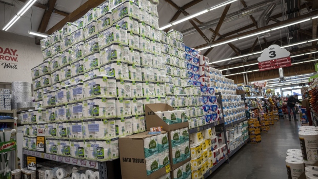 Toilet paper for sale at a grocery store in San Francisco, California, U.S., on Thursday, Nov. 11, 2021. U.S. consumer prices rose last month at the fastest annual pace since 1990, cementing high inflation as a hallmark of the pandemic recovery and eroding spending power even as wages surge.