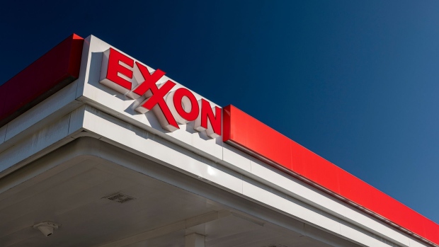 Signage at an Exxon Mobil gas station in Mountain View, California, U.S., on Thursday, Jan. 27, 2022. Exxon Mobil Corp. is scheduled to release earnings figures on February 1. Photographer: David Paul Morris/Bloomberg