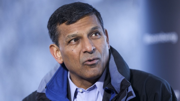 Raghuram Rajan, former governor of the Reserve Bank of India (RBI), speaks during a Bloomberg Television interview on the opening day of the World Economic Forum (WEF) in Davos, Switzerland, on Tuesday, Jan. 22, 2019. World leaders, influential executives, bankers and policy makers attend the 49th annual meeting of the World Economic Forum in Davos from Jan. 22 - 25.