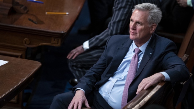 Kevin McCarthy in the House Chamber at the US Capitol on Jan. 6.