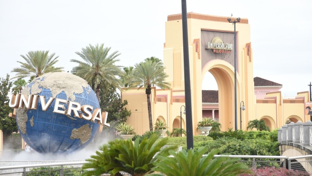 Universal Studios theme park stands in Orlando, Florida, U.S., on Friday, June 5, 2020. Universal Orlando began a phased reopening, becoming the first of the major theme parks in Central Florida to resume operations after the onset of the coronavirus pandemic.