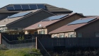 Solar panels on rooftops