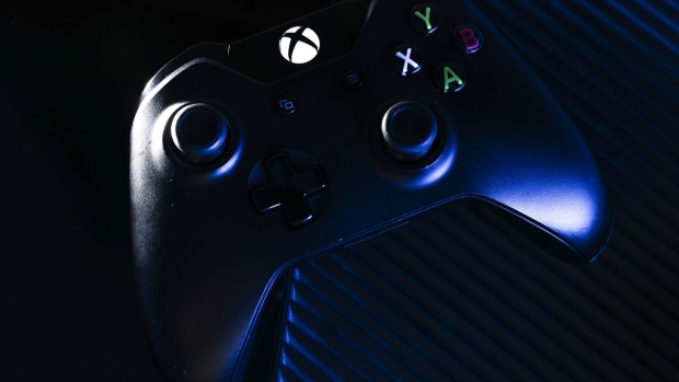 A Microsoft's Xbox One video game controller arranged in Denver, Colorado, U.S., on Wednesday, Jan. 19, 2022. Microsoft Corp. agreed to buy Activision Blizzard Inc. in a $68.7 billion deal, uniting two of the biggest forces in video games to create the world’s third-biggest gaming company. Photographer: Michael Ciaglo/Bloomberg