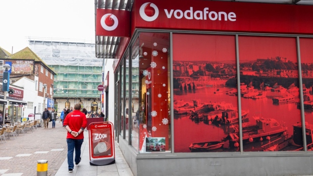 The Vodafone Group Plc store in Folkestone, UK, on Monday, Nov. 14, 2022. The Office for National Statistics are due to release the latest UK CPI Inflation data on Wednesday. Photographer: Chris Ratcliffe/Bloomberg