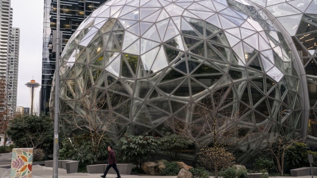 The Amazon Spheres, part of the Amazon headquarters campus.