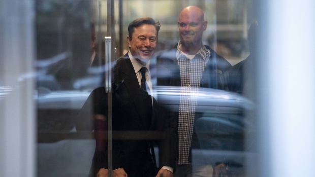 Elon Musk arrives at court in San Francisco on Jan. 24. Photographer: Marlena Sloss/Bloomberg