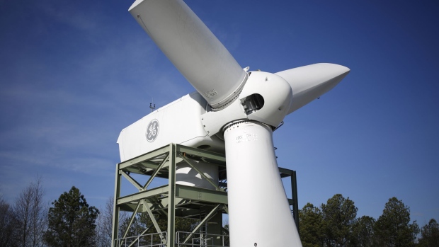 A wind turbine used for training and research stands outside the General Electric Co. (GE) energy plant in Greenville, South Carolina, U.S., on Tuesday, Jan. 10, 2017. General Electric Co. is scheduled to release earnings figures on January 20. Photographer: Luke Sharrett/Bloomberg