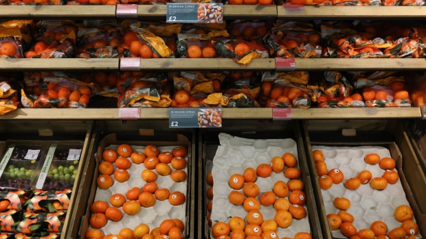 Citrus fruits on display inside a Marks & Spencer store in Norwich, U.K. Photographer: Hollie Adams/Bloomberg