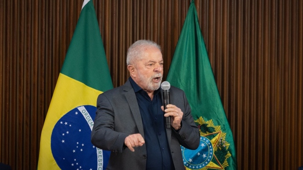 Luiz Inacio Lula da Silva, Brazil's president, speaks during a meeting with governors in Brasilia, Brazil, on Monday, Jan. 9, 2023. Brazil's capital was recovering early Monday from an insurrection by thousands of supporters of ex-President Jair Bolsonaro who stormed the country's top government institutions, leaving a trail of destruction and testing the leadership of Luiz Inacio Lula da Silva just a week after he took office. Photographer: Arthur Menescal/Bloomberg