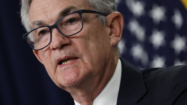 Jerome Powell, chairman of the U.S. Federal Reserve, speaks during a news conference following a Federal Open Market Committee (FOMC) meeting in Washington, D.C., US, on Wednesday, July 27, 2022. Powell said while some commodity prices have come down a bit, the energy cost jump after the Russian invasion of Ukraine has still boosted gasoline and other prices. Photographer: Ting Shen/Bloomberg 
