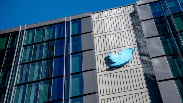 Twitter headquarters in San Francisco, California, US, on Tuesday, Nov, 29, 2022. Twitter Inc. said it ended a policy designed to suppress false or misleading information about Covid-19, part of Musk's polarizing mission to remake the social network as a place for unmoderated speech.