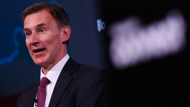 Jeremy Hunt delivering a speech at Bloomberg LP’s European headquarters on Friday, Jan. 27.